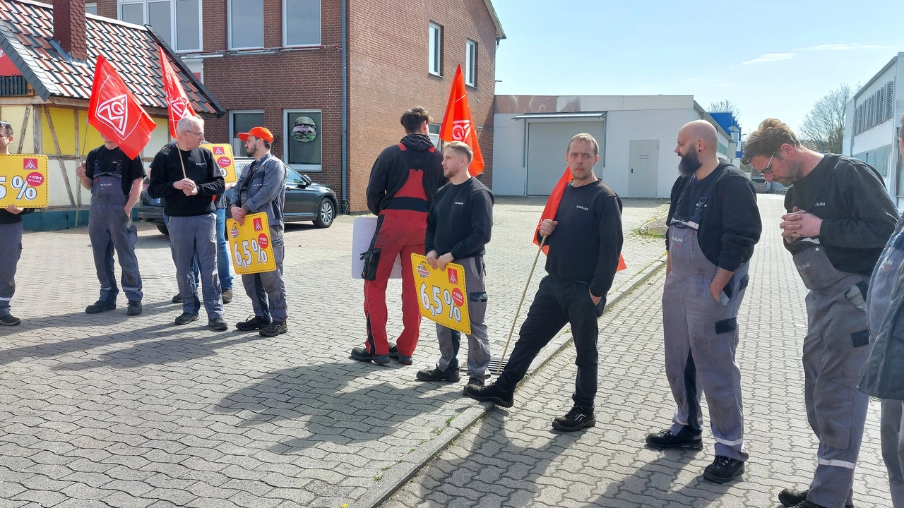 Warnstreik bei MAN in Hildesheim
