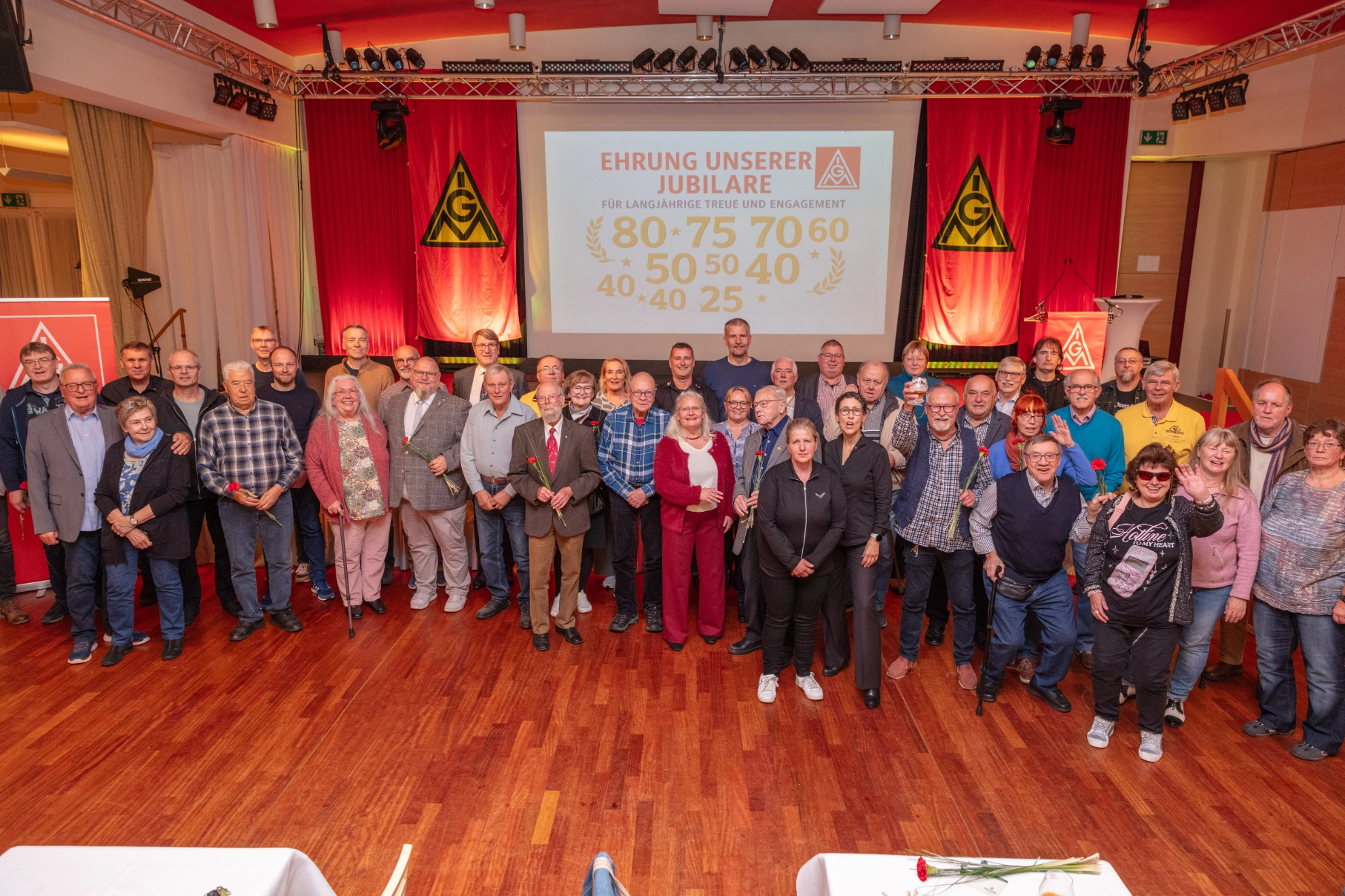 Gruppenbild während der JUbilarehrung.