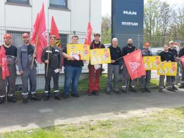 Warnstreik bei MAN Truck & Bus Service GmbH in Hildesheim