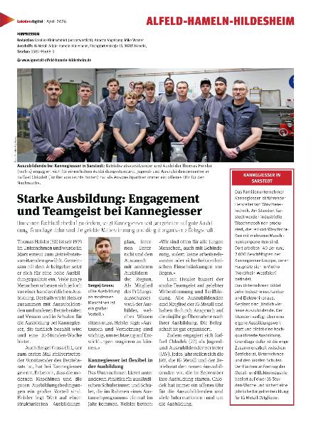 Starke Ausbildung: Engagement und Teamgeist bei Kannegiesser