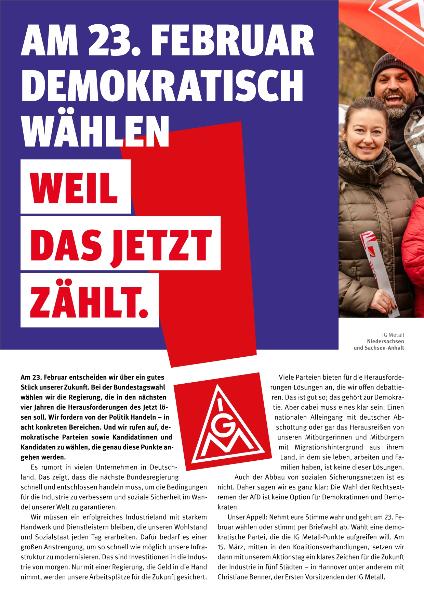 Flugblatt BTW2025: Demokratisch wählen!