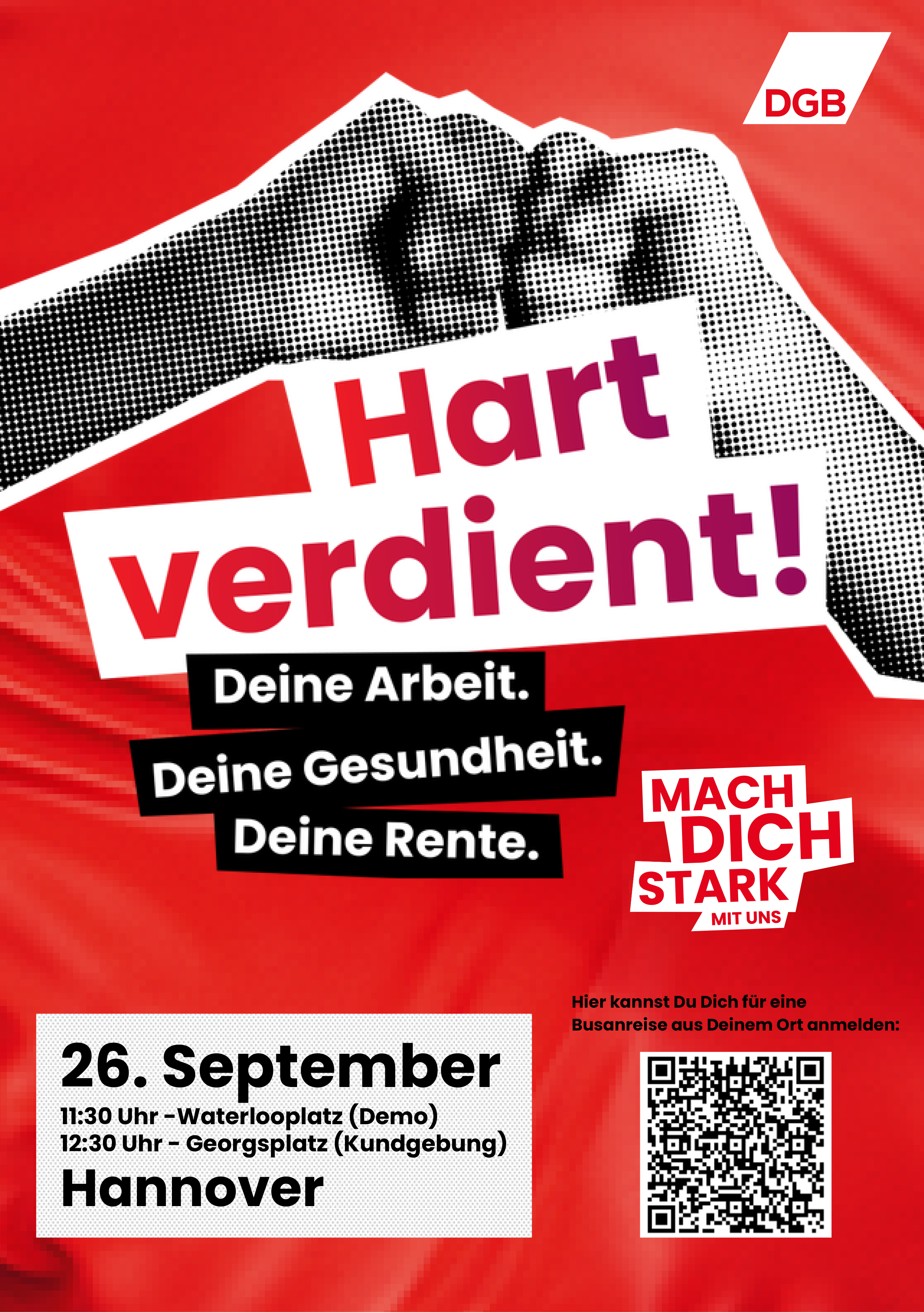 Demo: "Hart verdient!" am 26.9.2026 in Hannover
