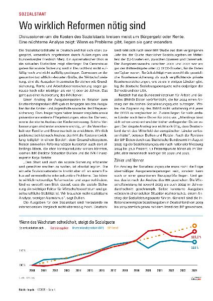 Sozialstaat - wo wirklich Reformen nötig sind. 